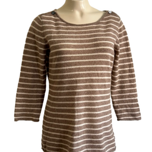 Claudia Nichole 100% Cashmere Stripe sweater MED as is( holes )